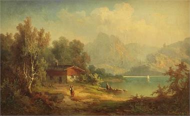 HAMPE, Guido. 1839 Berlin - 1902 ebenda.  "Der Vierwaldstätter See".