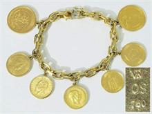 Armband mit 7 Goldmünzen. 