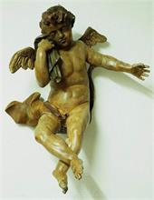 Barocker Engel, geflügelt, aus einer Kreuzigungsgruppe. 18. Jahrhundert. 