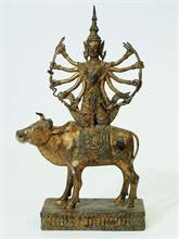 Göttin Shiva auf Kuh.