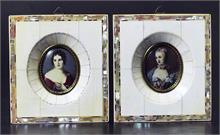 Zwei Elfenminiaturen. "Pauline Borghese" und "Madame Pompadour".