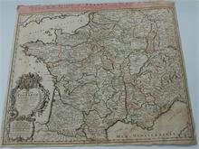 Alte Landkarte Frankreich.