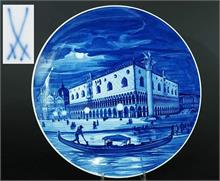 Wandteller, vollflächig Ansicht Markusplatz mit Dogenpalast/Venedig