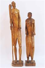 MASSAI-Krieger mit Gefährtin. Afrika, 20. Jahrhundert.