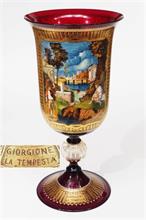 Großer Pokal   "Huldigung an Giorgione" (nach Giorgione "La Tempesta").