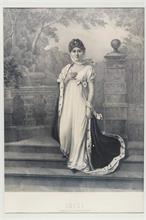 Luise Königin von Preußen,  im weißen Seidenkleid mit Hermelinmantel