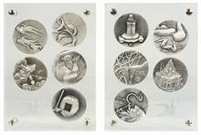 Salvador Dali, 1904  Figures - 1989 ebenda. Silber-Medaillen  "Die zehn Gebote", 1975. Auflage 12.500 Stück.