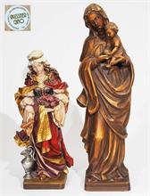 Madonna mit Kind.    Heilige Elisabeth. Holz, hand geschnitzt.