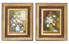 RIZZO, Paolo.  1940 Fiume Rieka/Italien.  Gemäldepaar "Blumen in Vase".