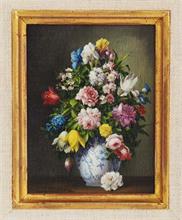RIZZO, Paolo.  Prachtvolles Blumenstilleben  in Delter Vase.