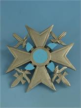 Spanienkreuz in Silber mit Schwertern.  Spanischer Bürgerkrieg 1936 - 1939. 