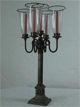 5flammiger Windlichter- Kerzenleuchter.  antik versilbert.    Frankreich
