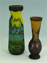 2 Vasen im Gallé Stil. 