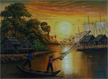 Phannara, Yam.  Sunset Fishing in Cambodia. 