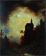 Burg im  Mondschein. um 1880. 