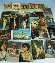 47 Postkarten  um 1900/1910. Liebe und Erotik