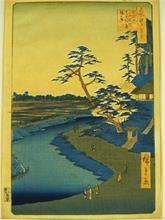  Hiroshige, Ando.  1707 - 1858. Alter japanischer Farbholzschnitt.