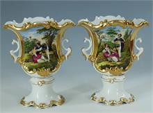 Paar Biedermeier-Vasen. 19. Jahrhundert.  