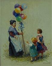 NITSCHE.  Kinder mit Luftballons. 