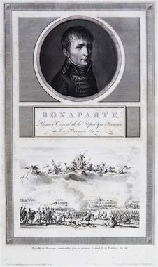 Napoleon als Premier Consul mit der Schlacht von Marengo