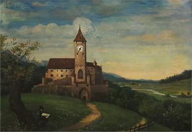 Bilderuhr, 19. Jahrhundert.