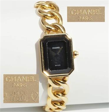 CHANEL PARIS Armbanduhr, 750er Gelbgold.  Modell "Première".