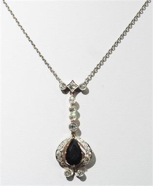 Antikes Collier mit Saphir und Diamanten