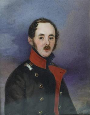 Porträt  eines Soldaten.   1. Hl. 19. Jahrhundert. 